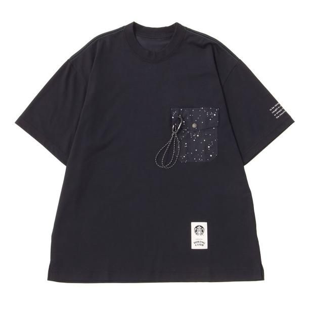 「and wander + STARBUCKS ポケットTシャツ」のネイビー