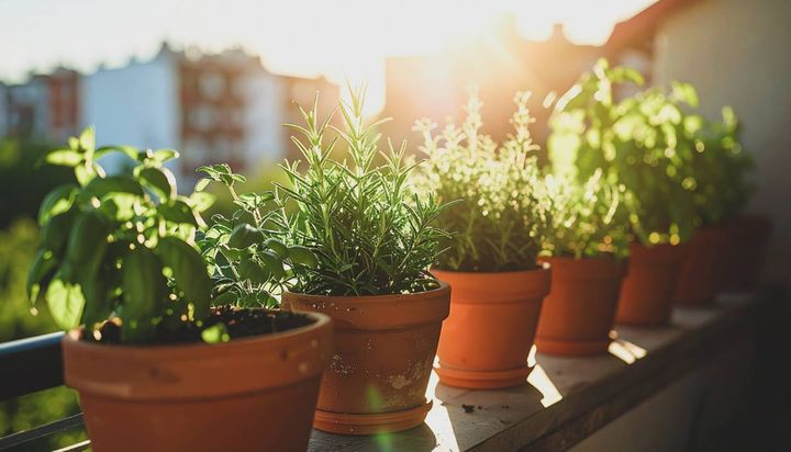 バルコニー 開運 招く 丸い植木鉢