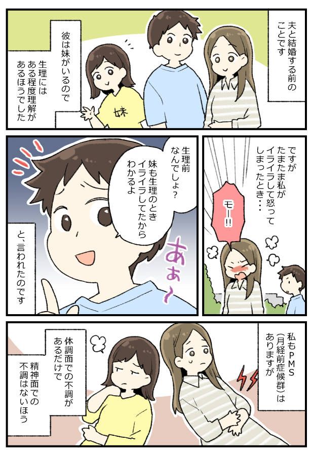 「俺、妹いるし」「生理のことはわかってる」理解者ぶっている彼だけど、実際は…