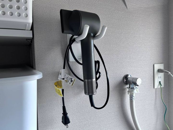 山崎実業 ウォール角度調整ドライヤーホルダー 石こうボード壁対応
