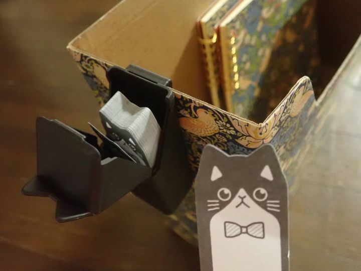 ダイソー：ねこふせんケースセット レギュラー BK