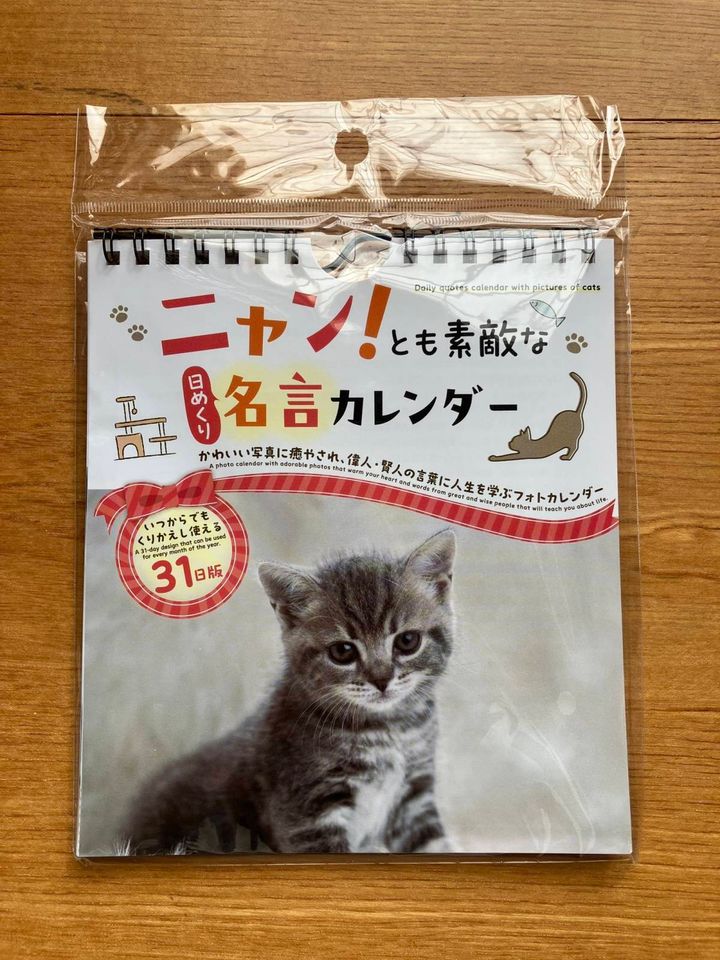 ダイソー：ニャン！とも素敵な日めくり名言カレンダー