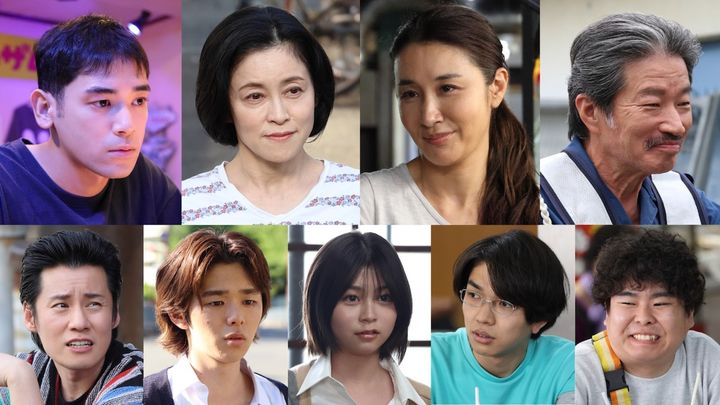 ドラマ『赤灯えれじい』新キャスト 上段左からUTA、濱田マリ、鈴木紗理奈、木村祐一、下段左から宮田佳典、チノ（たむらまろ）、稲光亜依、川崎（生姜猫）、佐藤じゃろ丸（キス話） （C）「赤灯えれじい」製作委員会 width=