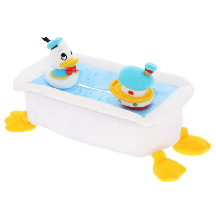 ドナルドダックを浮かべたバスタブ型ティッシュボックスカバー