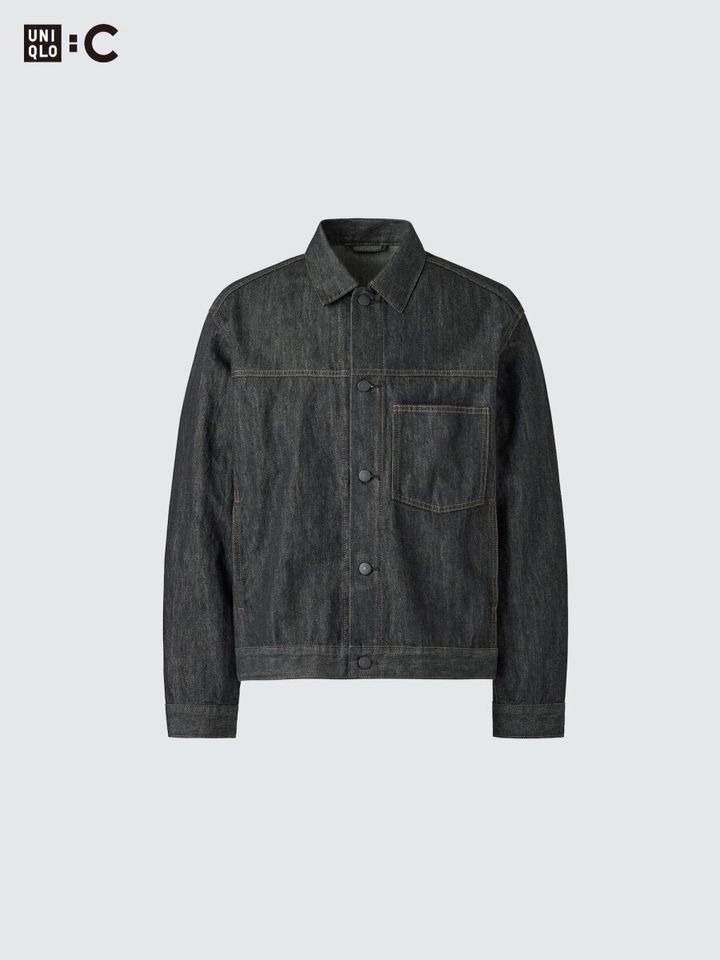 UNIQLO : Cの濃いグレーデニムトラッカージャケット