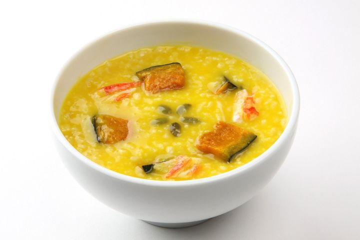 粥餐庁「ほっくりかぼちゃと蟹の黄色いおかゆ」