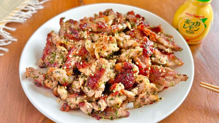豚こまののり塩レモン焼き