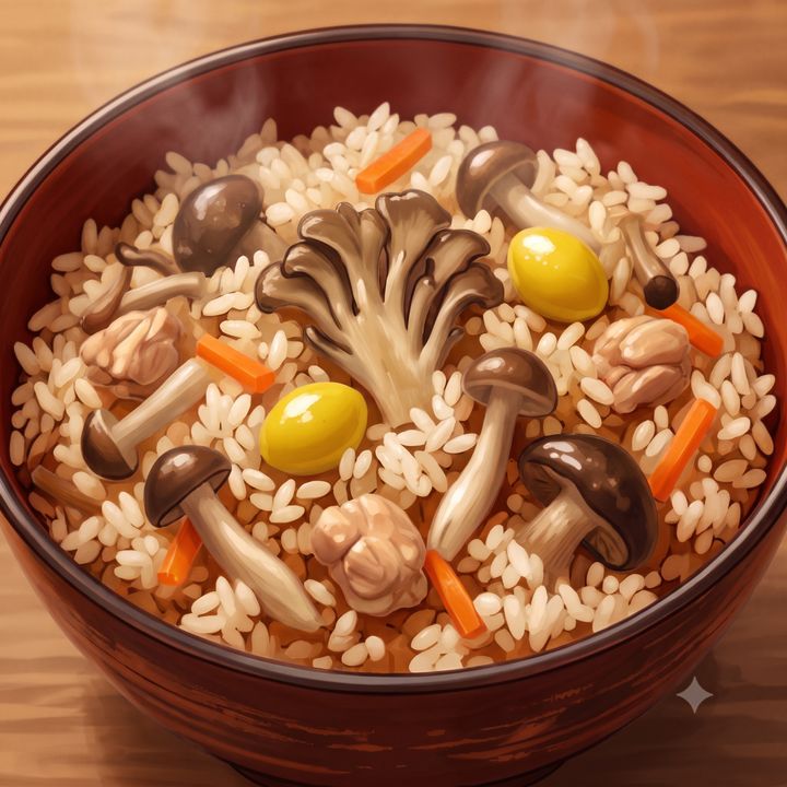 きのこたっぷりの炊き込みご飯