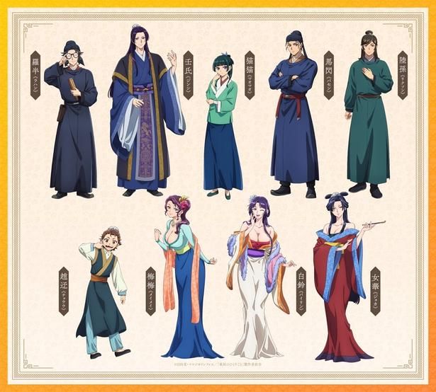 アニメ版3期、メインキャラクター10名のキャラクタービジュアル