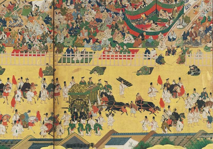 部分：東福門院和子の牛車（右隻）