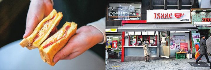 「ベーコンベスト」W4300。朝食の時間帯は混み合う