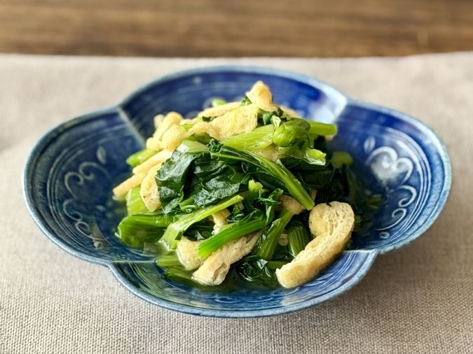 冷凍小松菜と油揚げのお浸し