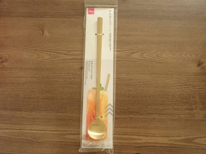 ダイソー：マドラースプーン(ゴールドカラー)
