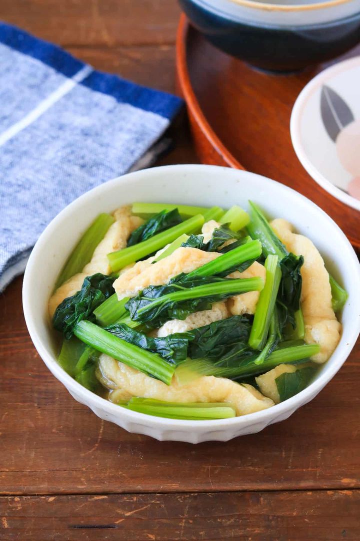 小松菜と油揚げの煮浸し