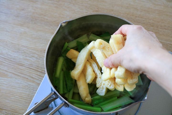 小松菜と油揚げの煮浸し