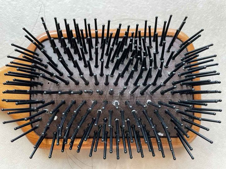 画像: お手入れ前のヘアブラシ