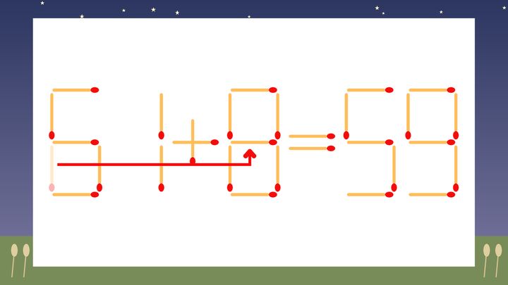【マッチ棒クイズ】1本だけ動かして正しい式に：61+0=59？の解答画像