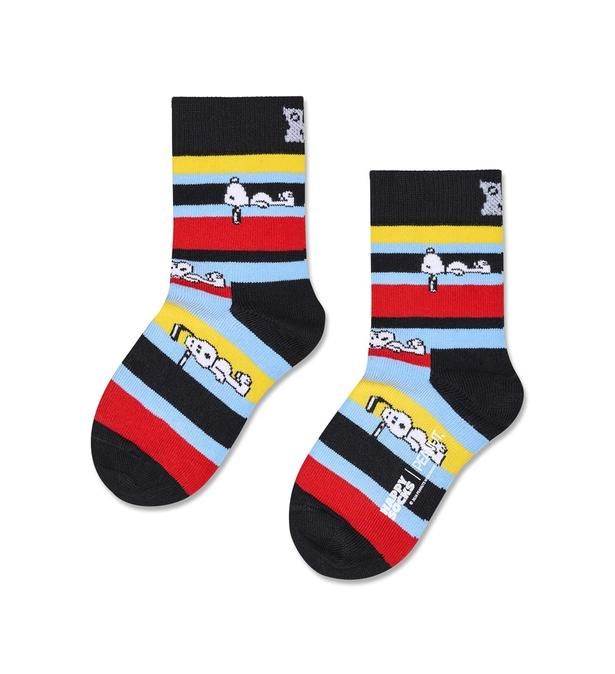 「【キッズ】クルー丈 ソックス(スヌーピー・ストライプ)」(1540円)