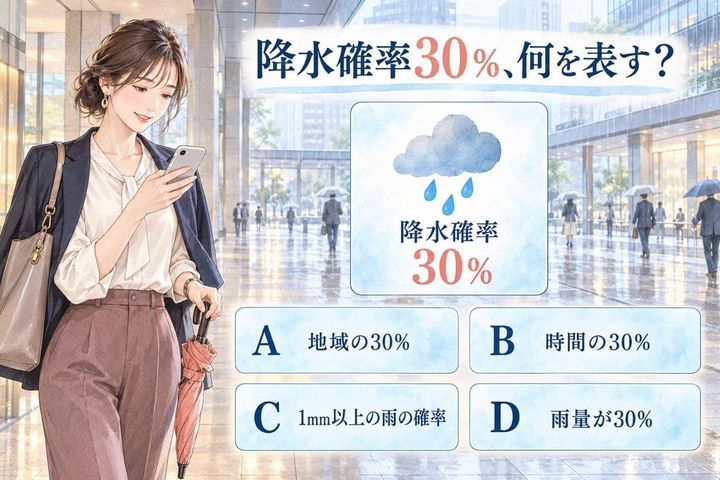 【生活テスト】降水確率30％、本当は何を表す？意外と誤解しやすい天気予報