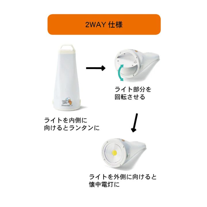 懐中電灯としても使えるランタンライト 仕様