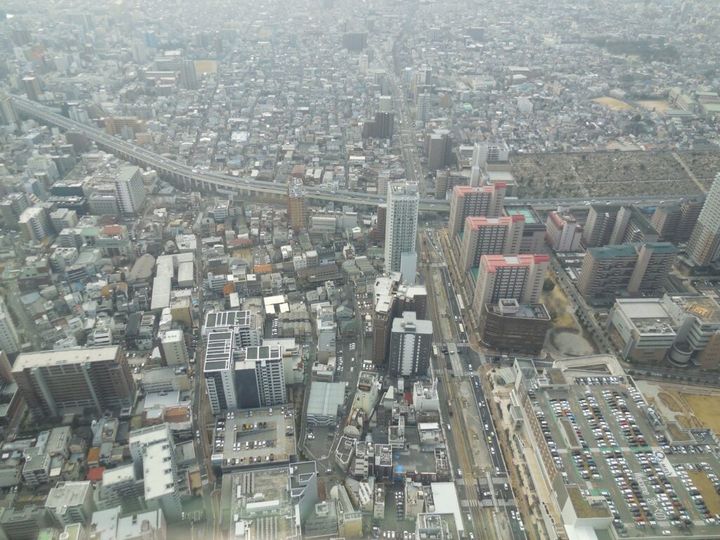 あべのハルカスから見える景色。南側