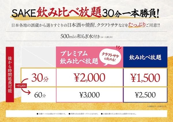 東京駅八重洲口の角打ちバー「SAKEICE BAR！」が「SAKE飲み比べ放題」プランを導入