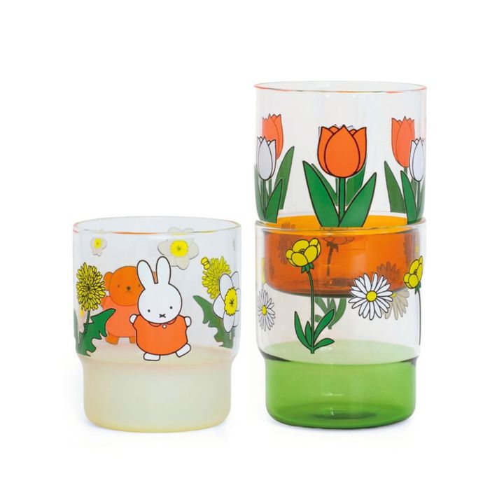 Dick Bruna×amabroフラワー スタッキング カップ 各2750円（アマブロ／村上美術）
