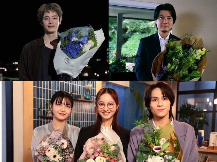 ドラマ『告白－25年目の秘密－』クランクアップ写真：塩野瑛久、玉山鉄二、久保史緒里、佐々木希、山下幸輝 （C）日本テレビ width=
