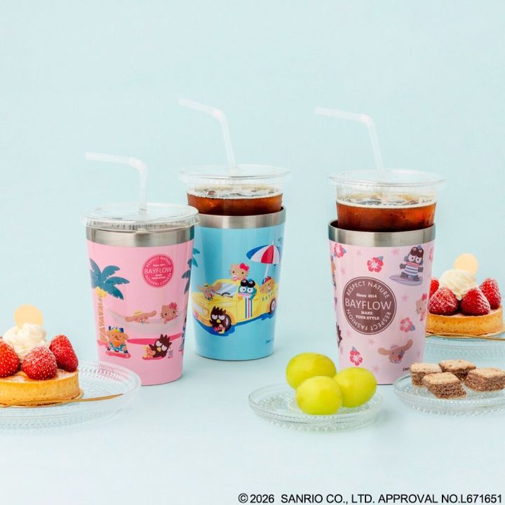 サンリオキャラクターズが描かれた3種類のカップコーヒータンブラー
