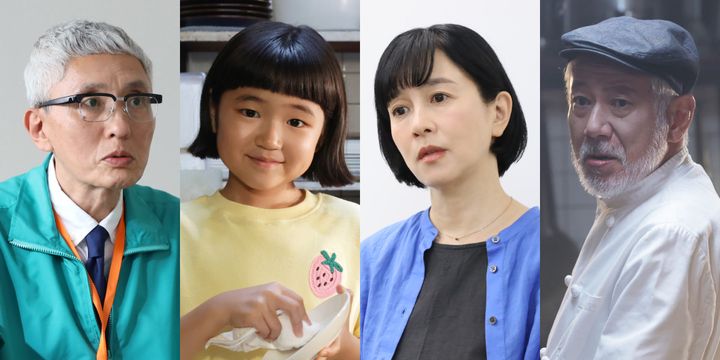 ドラマ『おいしいのつくりかた』組み写真（左から）松重豊、永尾柚乃、坂井真紀、中原丈雄 （C）テレビ東京 width=