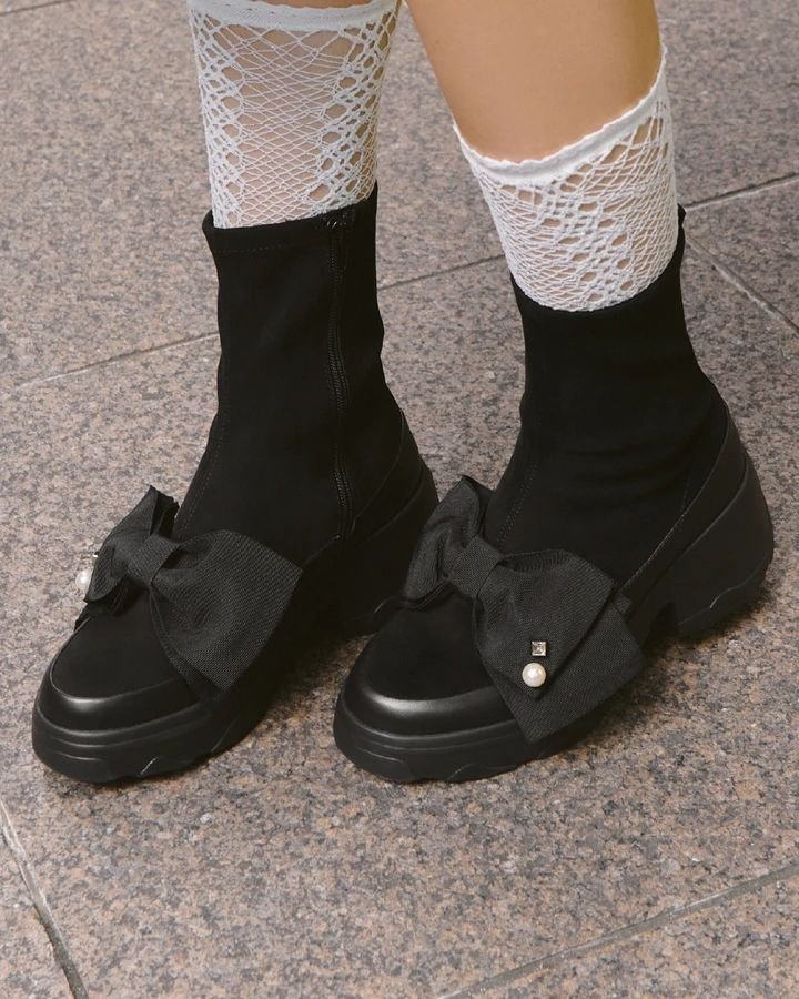 Big Ribbon Short Boots ２色展開