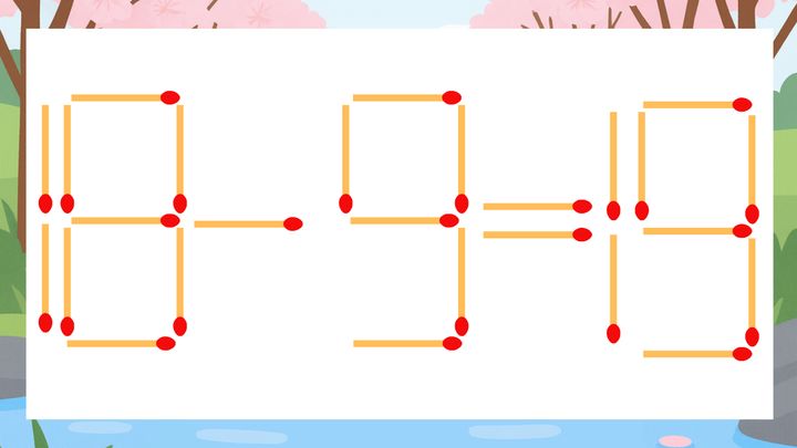 【マッチ棒クイズ】1本だけ動かして正しい式に：18-9=19？の問題画像