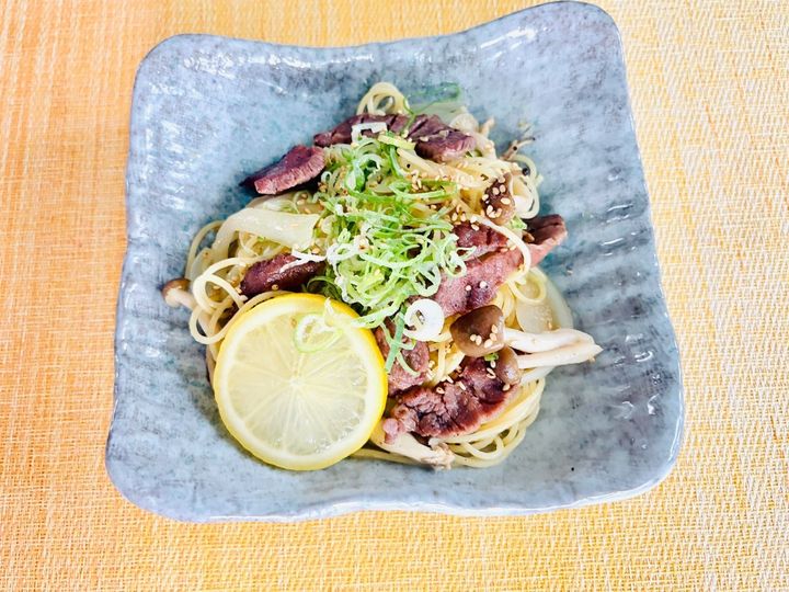 牛タンねぎ塩パスタ