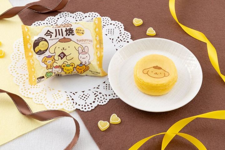 ポムポムプリンの焼印入り今川焼とパッケージ