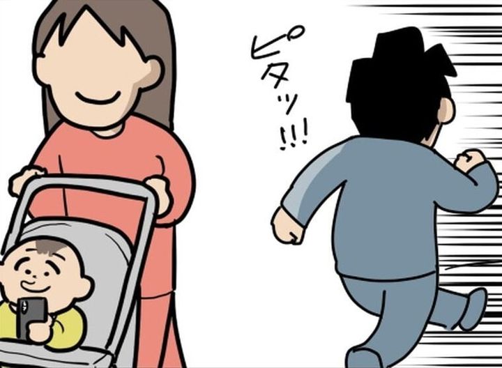 漫画「ベビーカーの座席にこの世のすべての幸せがあった話。」のカット（ロッテンマイヤーさん提供）