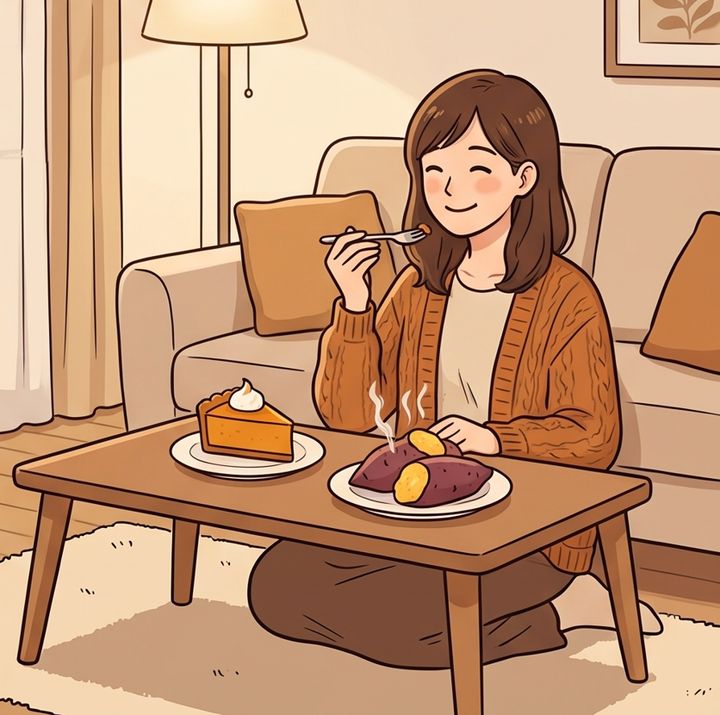  好きなものを食べながらのんびりする
