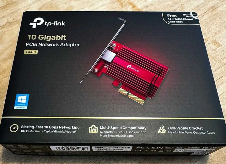 TP-Linkの10Gbps対応LANボード「TX401」