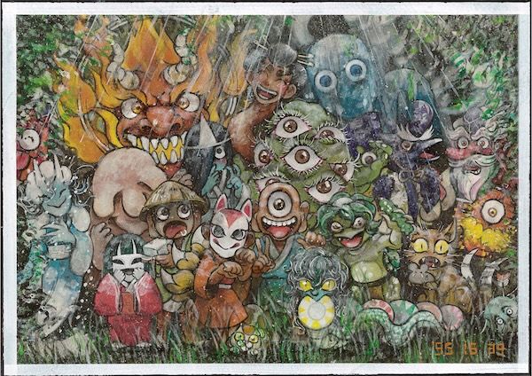 稲川淳二の稲川芸術祭とスポンジがコラボ。パラアーティストと絵画セッションを実施