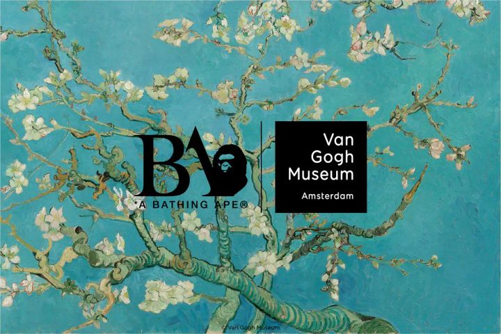 A BATHING APE®（ア ベイシング エイプ®、以下BAPE®）と、オランダ・アムステルダムのVan Gogh Museum（ファン・ゴッホ美術館）による限定カプセルコレクション第2弾が登場。画家Vincent van Gogh（フィンセント・ファン・ゴッホ）の人生の物語と作品から着想を得た今回のコレクション。ゴッホを象徴する名画『ひまわり（Sunflowers）』（1889年）と『花咲くアーモンドの木の枝（Almond Blossom）』（1890年）にフォーカスし、BAPE®を代表するスニーカー「BAPE STA」と「BE@RBRICK 100％ ＆ 400％」を展開する。