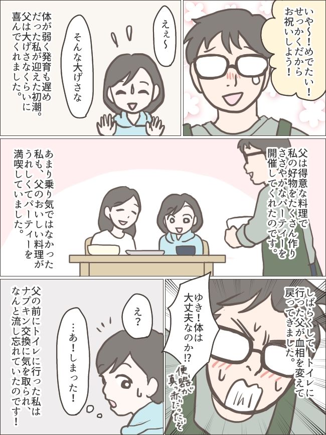 「体は大丈夫なのか！？」トイレから血相を変えて出てきた父。私のうっかりで驚かせてしまった！？