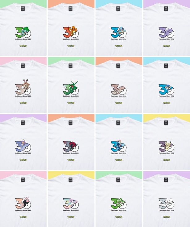 Pokemon 30th Anniversary 1025 T-shirt(各3960円)