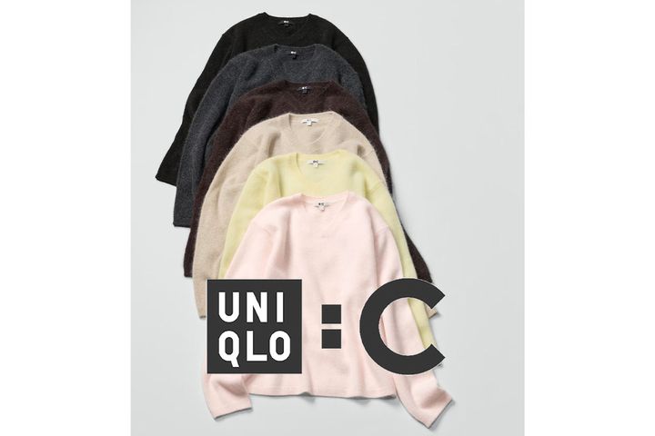ユニクロ：C「フラッフィカシミヤリラックスVネックセーター」／税込み1万2900円