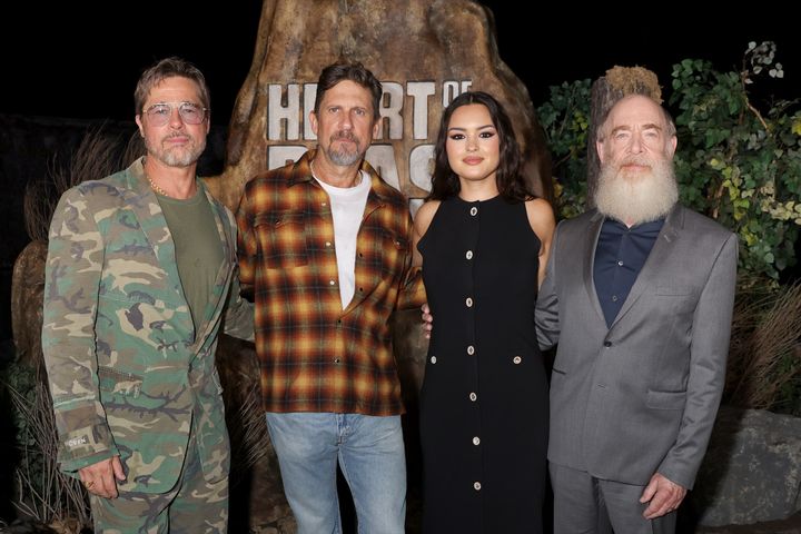 『ハート・オブ・ビースト』グローバルプレミアに登場したブラッド・ピット、デビッド・エアー監督、アンナ・ラム、J・K・シモンズ