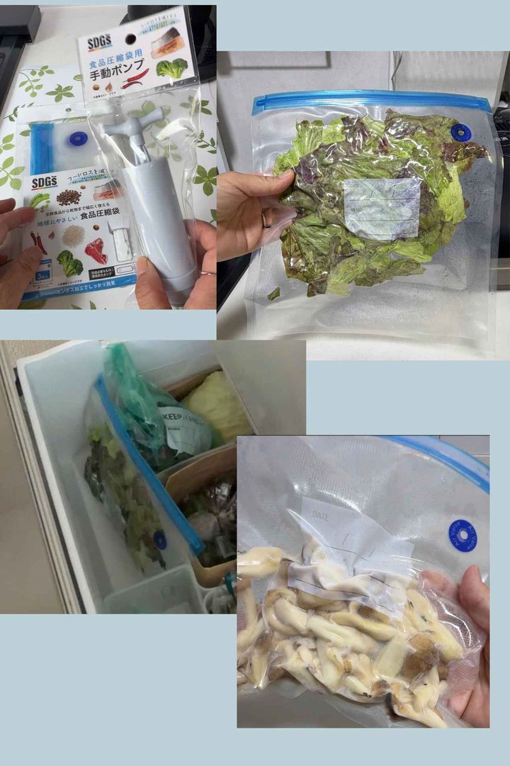 画像: こんなにぺったんこになる！ 食品圧縮袋