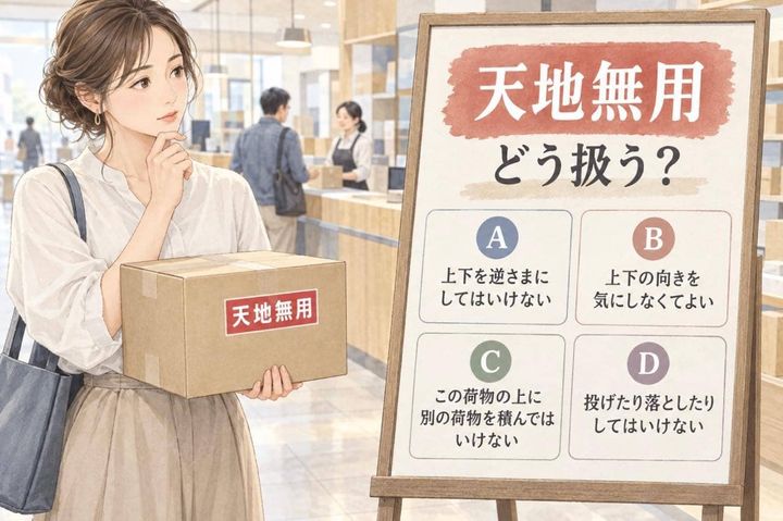 【言葉テスト】荷物の「天地無用」、どう扱う？意味を取り違えやすい４択問題