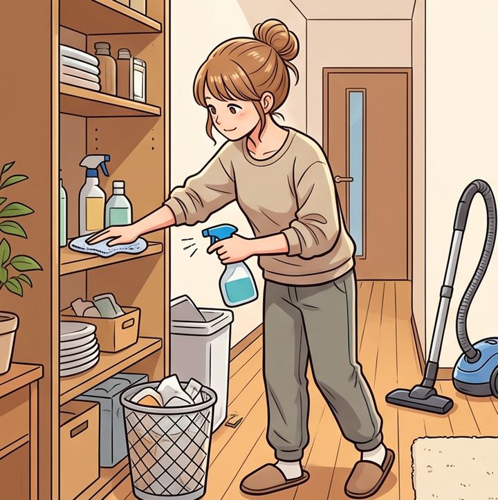普段できない家の片付けや掃除をする