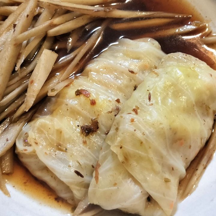 手抜き！簡単！和風ロールキャベツ！ごぼうと鶏ごぼう！
