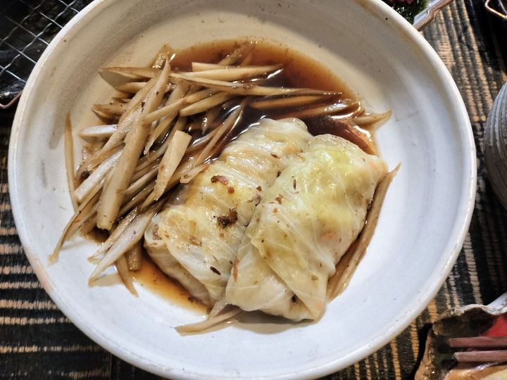 手抜き！簡単！和風ロールキャベツ！ごぼうと鶏ごぼう！