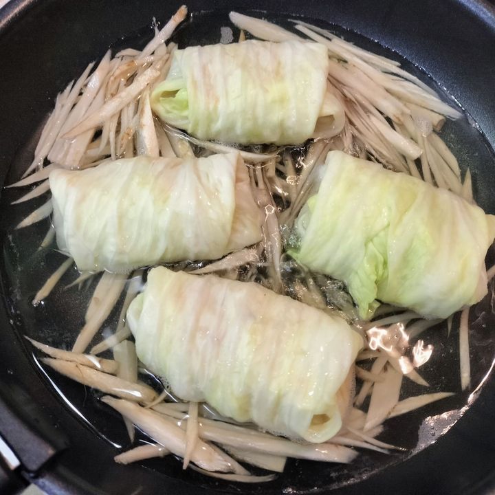 手抜き！簡単！和風ロールキャベツ！ごぼうと鶏ごぼう！