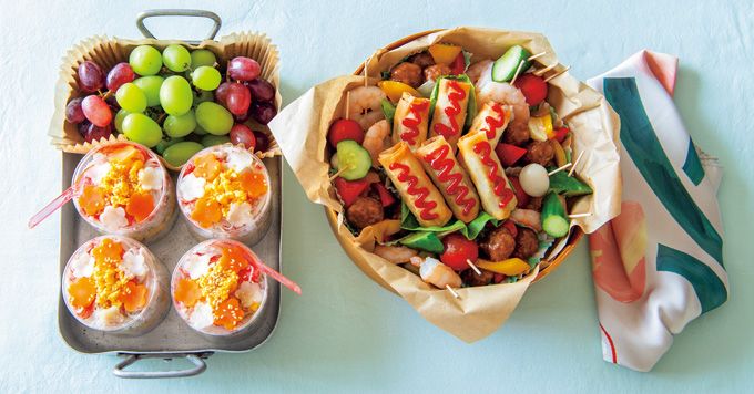 【運動会や遠足に！】食べるの簡単！ カップに入った寿司弁当に子どもが好きな食材全部盛り！「カラフルカップ寿司弁当」の画像1